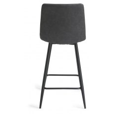 Quad Bar stool -Dark Grey Faux Leather