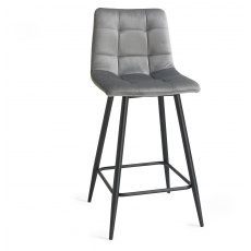 Quad Bar stool - Grey Velvet