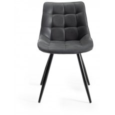 Bronx Dining Chair Collection Dark Grey Faux Suede Chairs