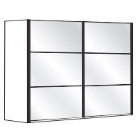Quartz 250cm Sliding-door wardrobes 2 doors - Front crystal mirror