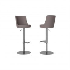 Vernazza Taupe Faux Leather Adjustable Bar Stool