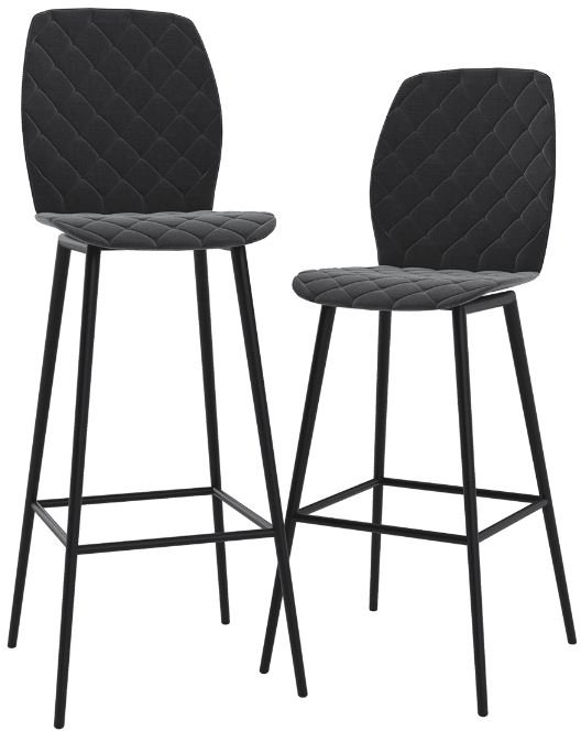 Vegas Swivel Bar stool 100cm High Seat Height 65cm Charcoal