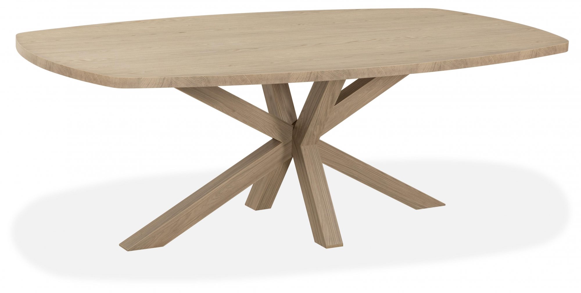 Carpella Wooden Leg Fixed Top Oval Dining table 220cm Long x 120cm Wide ...