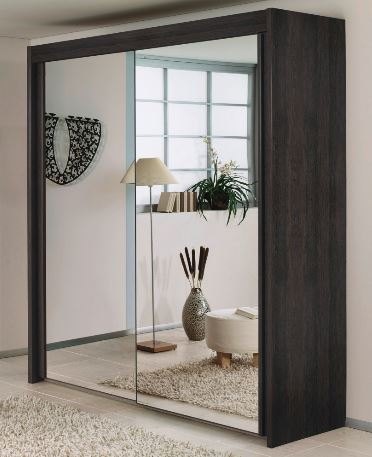 151cm Sliding Wardrobe 197cm High Mirror Doors Hills Furniture Store