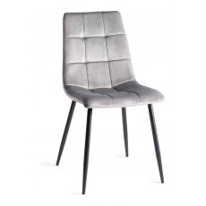 Quad Dining Chair - Grey Velvet