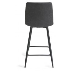 Quad Barstool -Dark Grey Faux Leather