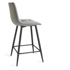 Quad Barstool - Grey Velvet