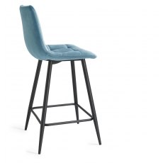 Quad Barstool - Petrol Velvet