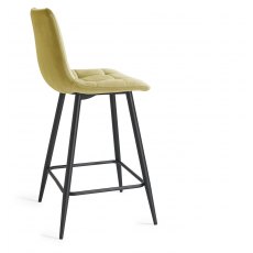 Quad Barstool -Mustard Velvet