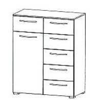 Java Chest Collection 1 Drawers over 1 Door Cupboard and 6 Drawer Chest 100cm High 80cm Wide Carcase