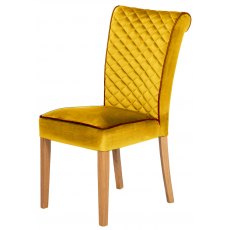 Country Collection Trafford Dining Chair - Opulence Saffron/Bartollo Piping/Lacquered Leg
