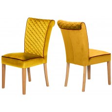 Country Collection Trafford Dining Chair - Opulence Saffron/Bartollo Piping/Lacquered Leg