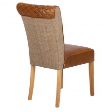 Country Collection Stamford Dining Chair -Gamekeeper Thorn / Brown Cerato  Seat Pad & Diamond Roll