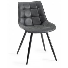 Bronx Dining Chair Collection Dark Grey Faux Suede Chairs