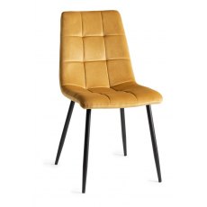 Quad Dining Chair - Mustard Velvet