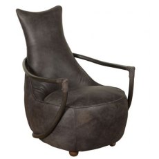 Country Collection  Retro Relax Chair - New Grey Leather (Maverick)