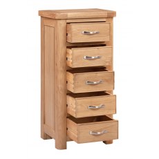 Chedworth Oak Bedroom Collection Tall Chest with 5 Drawers