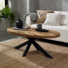 Chevron  Rustic Oak Coffee Table