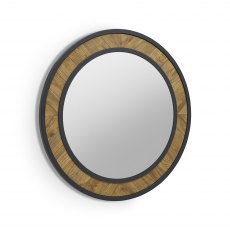 Chevron  Rustic Oak Wall Mirror