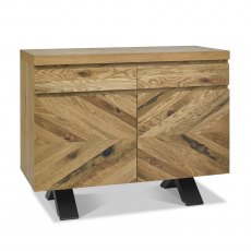 Chevron  Rustic Oak Narrow Sideboard