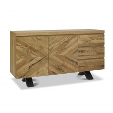 Chevron Rustic Oak Wide Sideboard