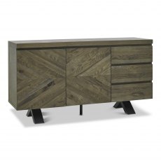 Chevron Fumed Oak Wide Sideboard