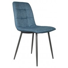 Solar Blue Fabric Dining Chair - Grey Leg