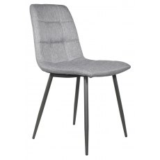 Solar Light Grey Fabric Dining Chair - Grey Leg