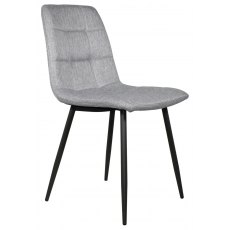 Solar Light Grey Fabric Dining Chair - Black Leg