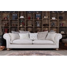Tetrad Elgar Grand Sofa - Saville Linen Natural With Decorative Scatter Pack