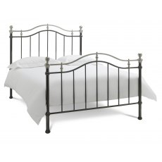 Chloe 135cm Black Shiny Nikel Bedstead