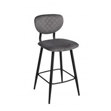 Stitch Bar Stool - Slate Velvet