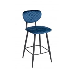 Stitch Bar Stool - Navy Velvet