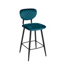 Stitch Bar Stool - Teal Velvet