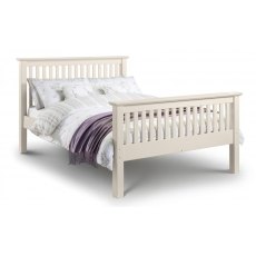 Barcelona Bed High Foot End 135cm  Stone White