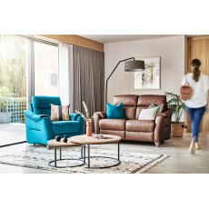 G Plan Hurst  Large Sofa Man Rec DBL Leather - L