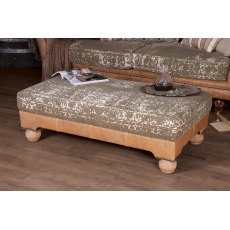 Tetrad Montana Rectangular Stool Atacama Hide with Bagru Seat Cushions