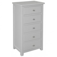 Chilford Grey Collection 5 Drawer Narrow Chest