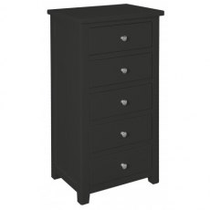 Chilford Charcoal Collection 5 Drawer Narrow Chest