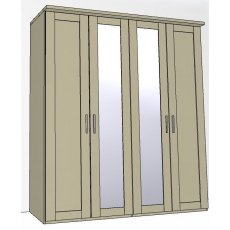 Airedale Collection 4 Doors Wardrobe - 2 Mirrored Doors