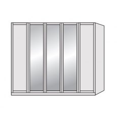 Airedale Collection 5 Doors Wardrobe - 3 Mirrored Doors