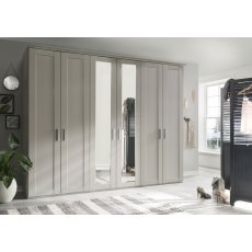 Airedale Collection 6 Doors Wardrobe - 2 Mirrored Doors