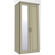 Airedale Collection 2 Doors Wardrobe - 1 Mirror Door Left