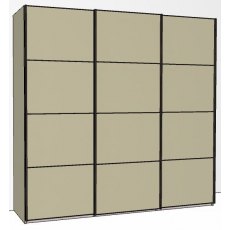 Callisto Plus 225cm Wide 3 Doors 4 Panel Front Wooden doors in carcase colour
