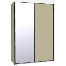 Callisto Plus 150cm Wide 2 doors 1 mirrored door left Plain Front Wooden and Mirrored Doors
