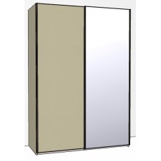 Callisto Plus 150cm Wide 2 doors 1 mirrored door right Plain Front Wooden and Mirrored Doors