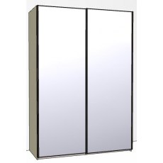 Callisto Plus 150cm Wide 2 doors 2 mirrored doors Plain Front Wooden and Mirrored Doors