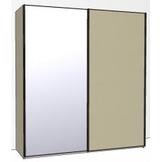 Callisto Plus 200cm Wide 2 doors 1 mirrored door left Plain Front Wooden and Mirrored Doors