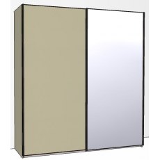 Callisto Plus 200cm Wide 2 doors 1 mirrored door right Plain Front Wooden and Mirrored Doors