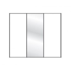 Callisto Plus 225cm Wide 3 doors 1 centred mirrored door Plain Front Wooden and Mirrored Doors